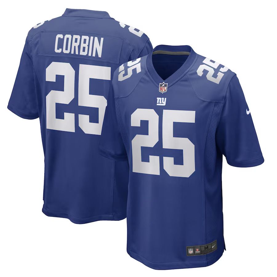 Men New York Giants 25 Jashaun Corbin Nike Royal Game Player NFL Jersey